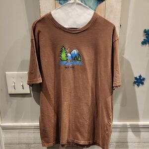 EUC Positivitees Get Lost Brown Graphic T-Shirt Sz XL